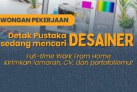 Dibuka Lowongan Kerja Desainer Penerbit Detak Pustaka!