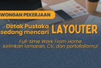 Dibuka Lowongan Kerja Layouter Penerbit Detak Pustaka!