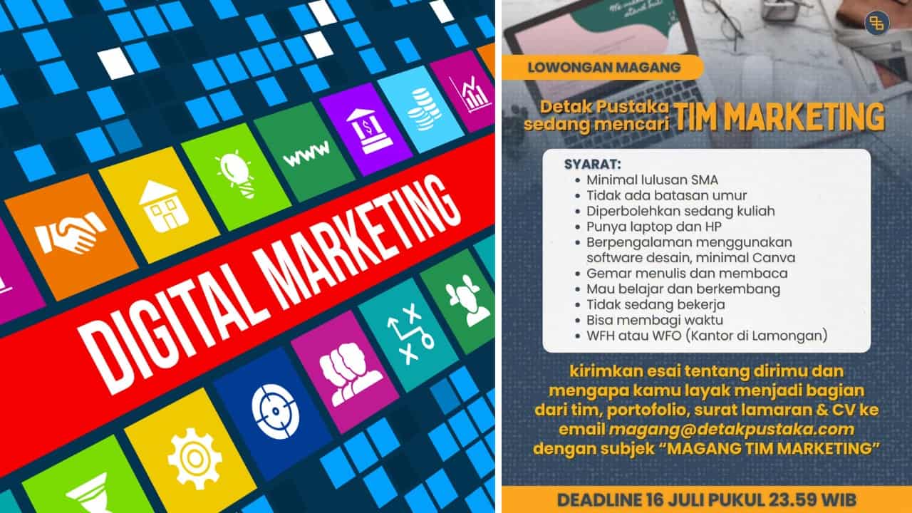 Dibuka Lowongan Magang Tim Marketing Penerbit Detak Pustaka