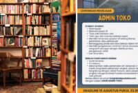 Dibuka Lowongan Pekerjaan Admin Toko Penerbit Detak Pustaka